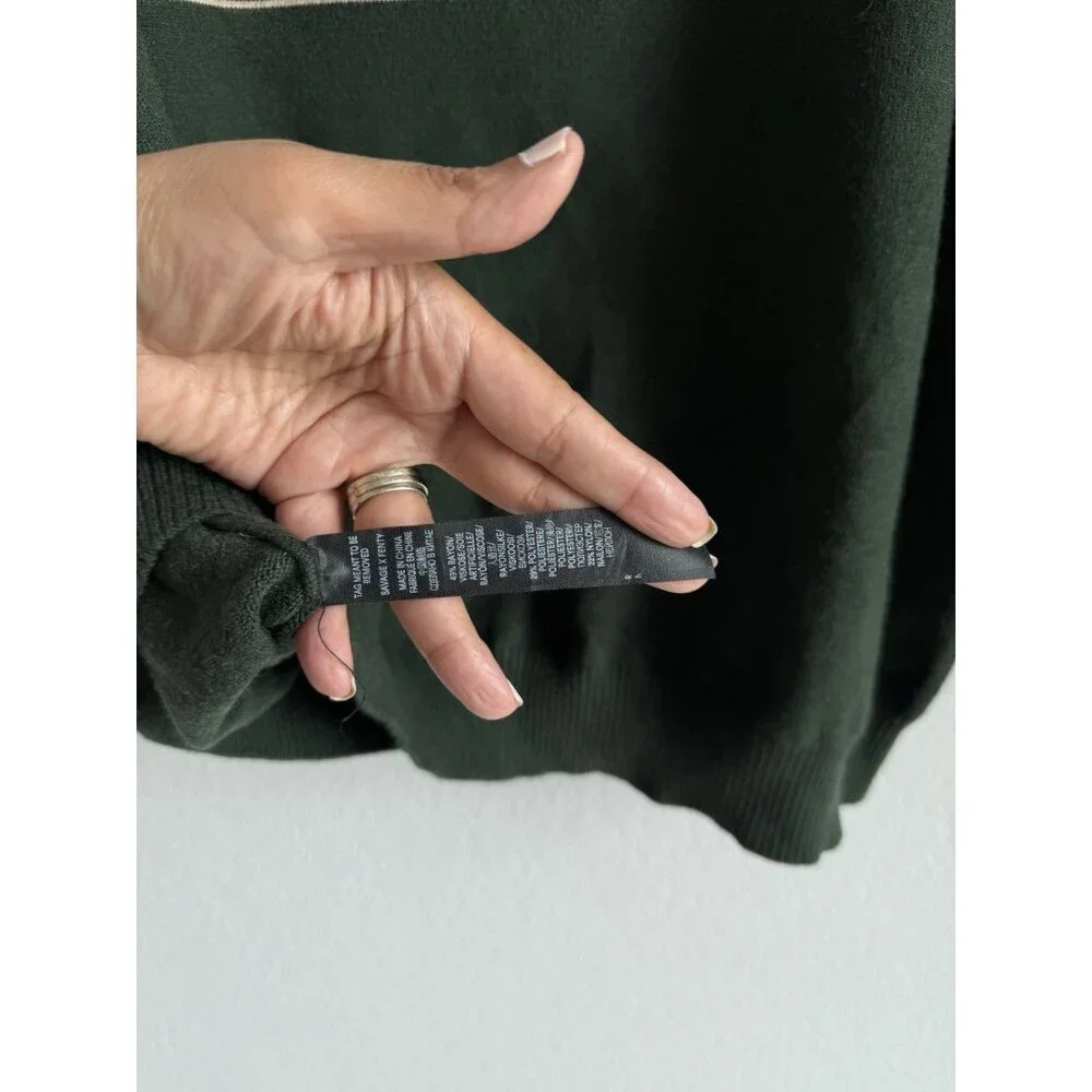 Savage X Fenty Lit Leisure Knit Green Shade Striped Sweater Size 2X Unisex‎